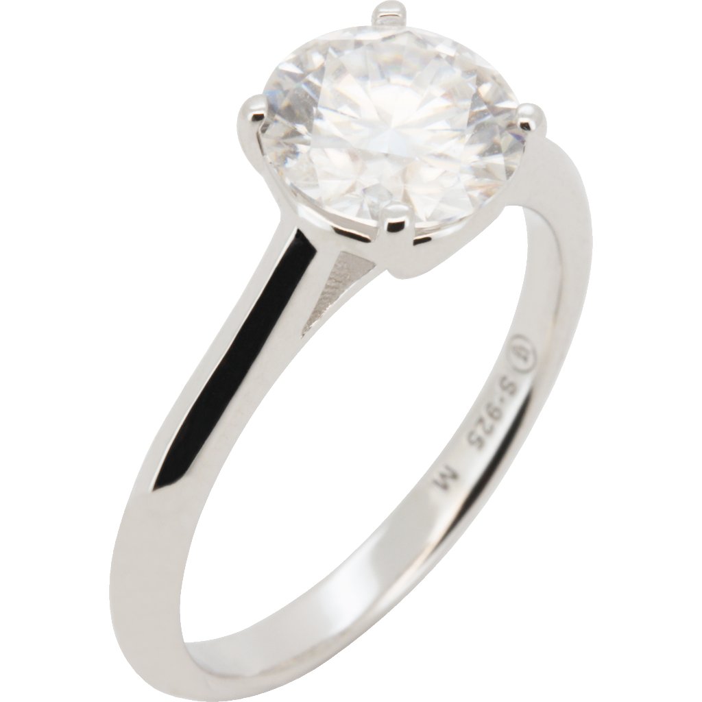 Moissanite 925 Sterling Silver 2ct Solitaire Engagement Ring